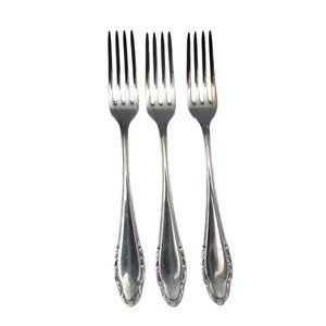 3 Vintage Wellner Germany Silverplate Dinner Fork 53957